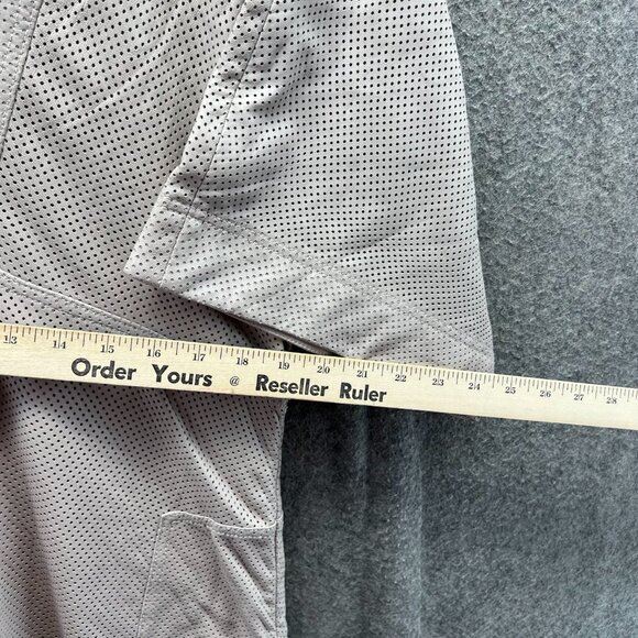 Tory Burch Dress Women Medium Beige Perforated Faux Leather V-Neck Short Sleeve - Picture 3 of 10